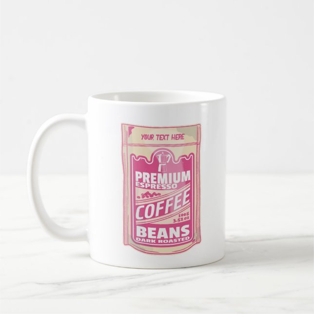 Mug Premium espresso café haricots rose nourriture pop (Gauche)