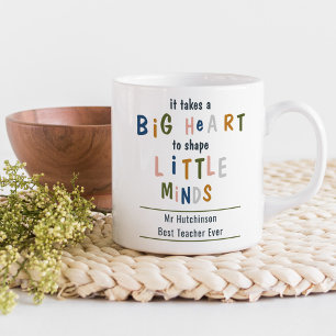 Mug Prend un gros coeur amusant Typographie personnali