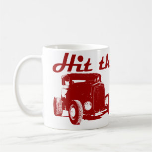 Mug Prendre la route - Hot Rods bordeaux plat