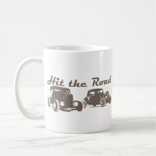 Mug Prendre la route - Hot Rods brun plat