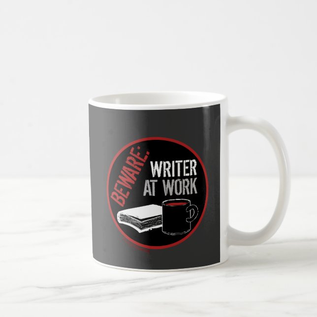 Mug Prenez garde : Auteur au travail (Droite)