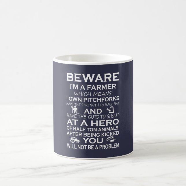 Mug Prenez garde de moi suis un agriculteur (Centre)