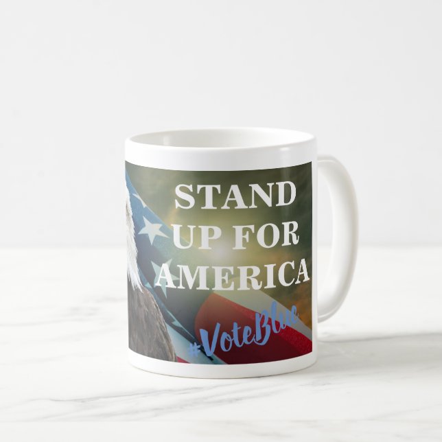 Mug PRENEZ LA PAROLE POUR L'AMÉRIQUE #VoteBlue (Devant droit)