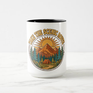 Mug Prenez le camping de l'itinéraire