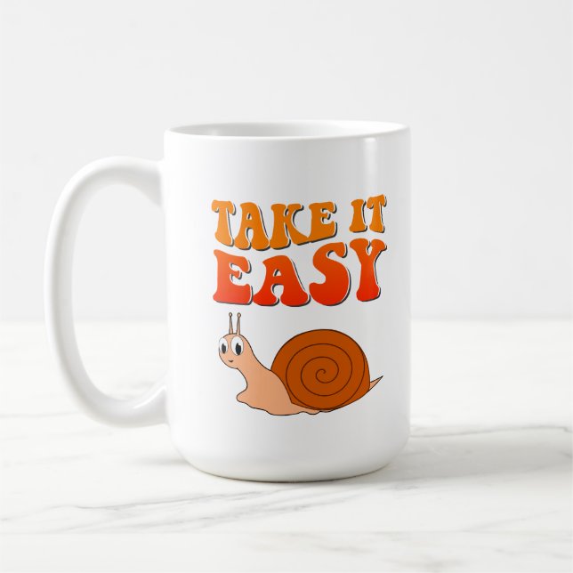 Mug Prenez-le facilement mignon Cartographie Snail Tex (Gauche)