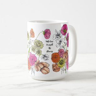 Mug Prenez le temps de sentir les fleurs Conception de