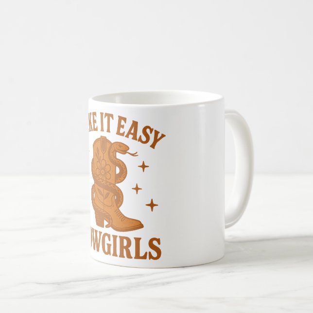 Mug Prenez les Choses Facilement Cowgirls Rétro Wester (Devant droit)