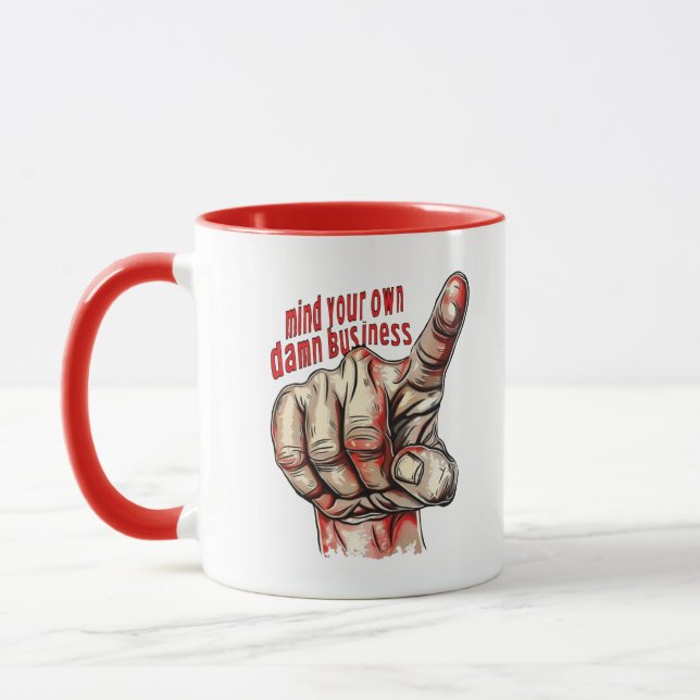 Mug Prenez soin de votre propre entreprise de barrage, (Gauche)