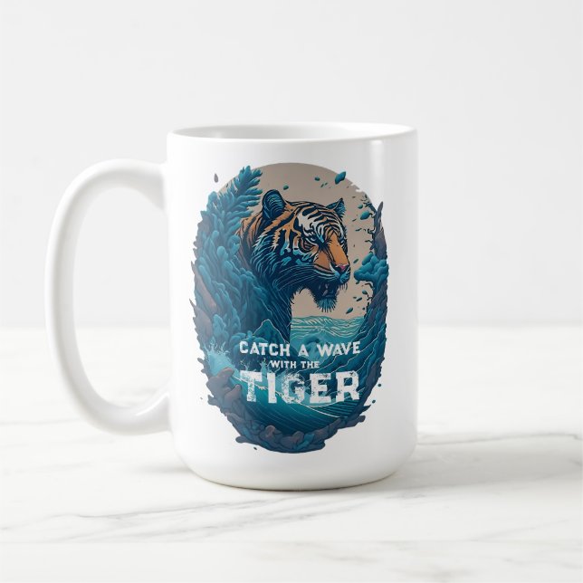 Mug Prenez une vague avec le tigre, (Gauche)