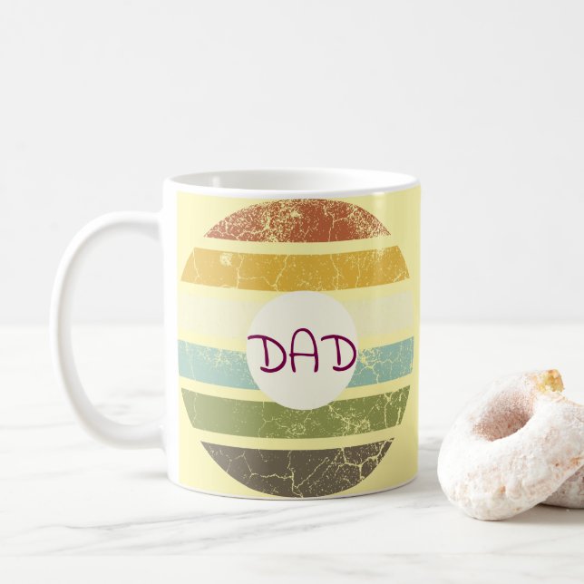 Mug prénom, Toile couleur vintage (Avec donut)