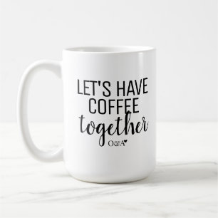 Mug Prenons un café ensemble Couple Monogramme Noir