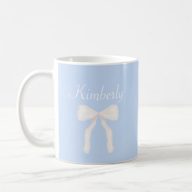 Mug Preppy Grandmillennial Bow Personnalisé (Gauche)