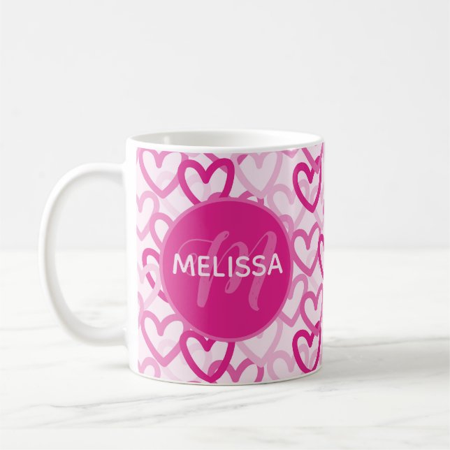 Mug Preppy Hearts Pink (Gauche)
