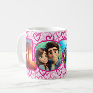 Mug Preppy Hearts Pink - LOVE