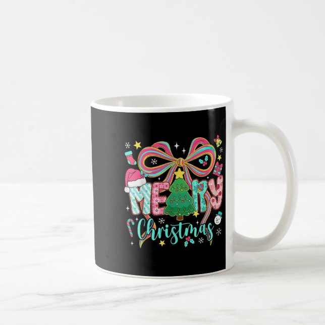 Mug Preppy Joyeux Noël Coquette Bow Pink Noël (Droite)