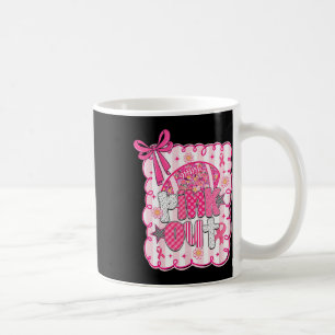 Mug Preppy Pink Out Footll Coquette Pink Bow Breast Ca