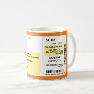 Mug Prescription de la pâte à café personnalisée