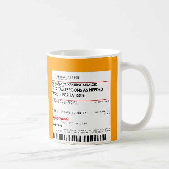 Mug Prescription de Rx de café (Droite)