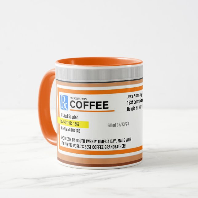 Mug Prescription personnalisée du meilleur grand-père  (Devant gauche)