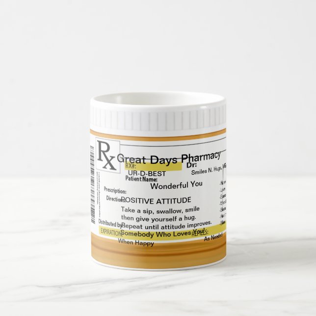 Mug Prescription RX d'attitude positive (Centre)