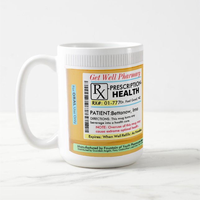Mug Prescription RX pour la santé (Gauche)