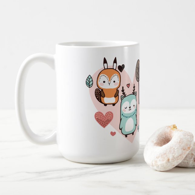 Mug présente une jolie illustration. (Avec donut)