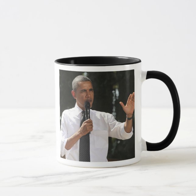 Mug Président Barack répond à des questions sur (Droite)