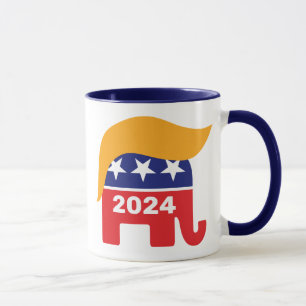 Mug Président Donald Trump 2024 GOP Éléphant Cheveux