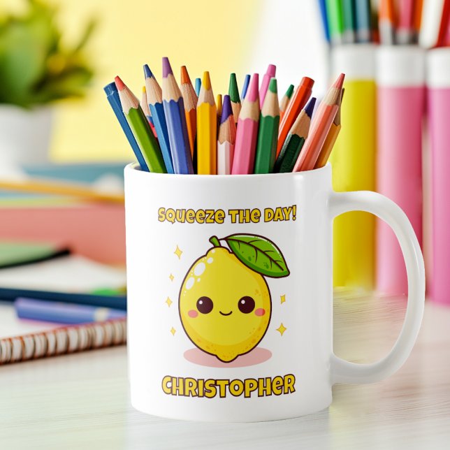 Mug presser Le jour Cute Kawaii Lemon personnalisé (Créateur téléchargé)