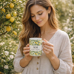 Mug Presser les citrons monogramme du jour