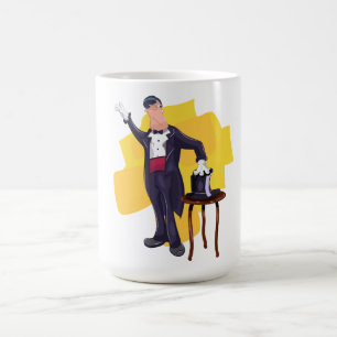 Mug Prestidigitateur de dessins animés exécutant un to