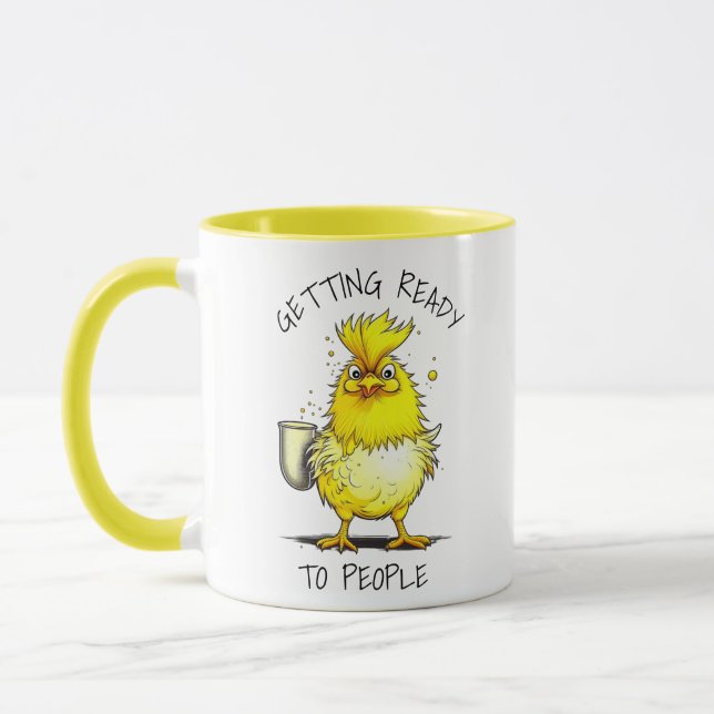Mug Prêt à affronter les gens | Citation drôle sur le  (Gauche)