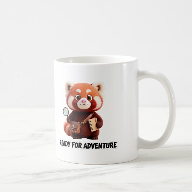 Mug Prêt pour l'aventure Explorateur mignon panda roux (Droite)