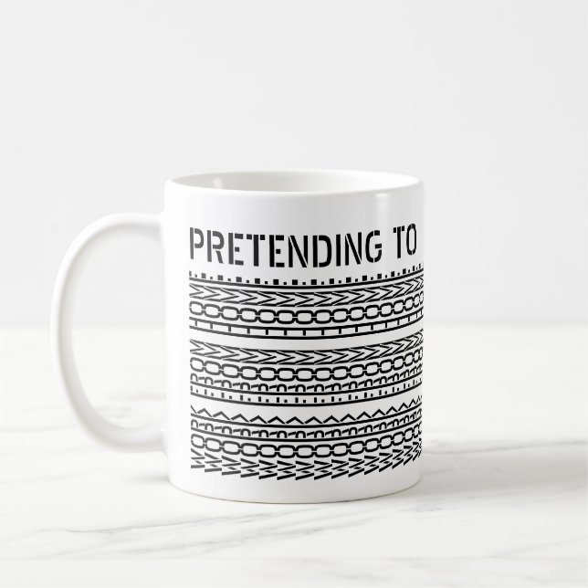 Mug Pretending To Work From Home Custom Hidden Message (Gauche)