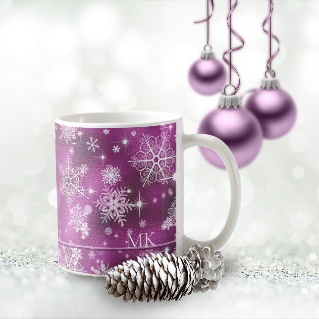 Mug Prettiest Snowflakes Motif Orchid rose ID846 (Créateur téléchargé)