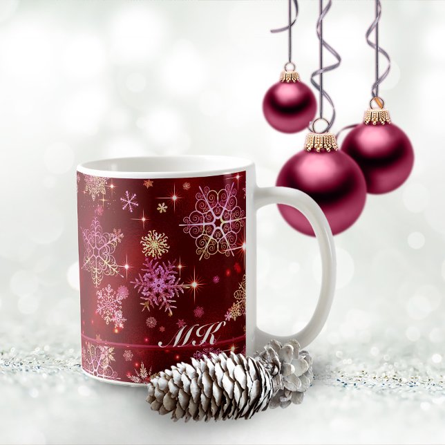 Mug Prettiest Snowflakes Motif Red ID846 (Créateur téléchargé)