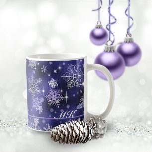 Mug Prettiest Snowflakes Motif Violet ID846