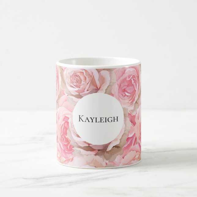 Mug Pretty Blush Pink Roses Floral (Centre)