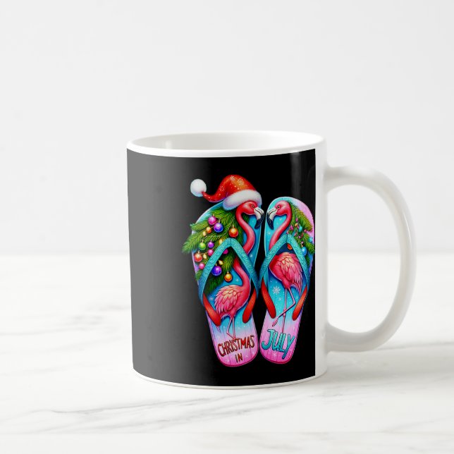 Mug Pretty Flamingo Flip Flops Été Tropical Noël (Droite)