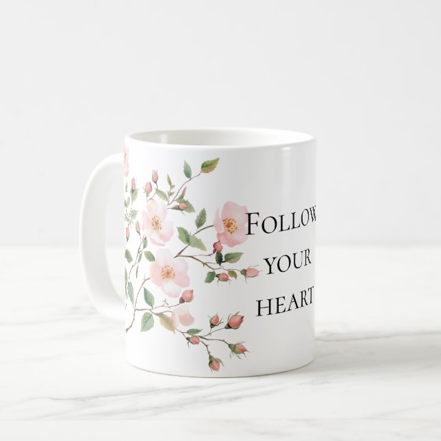 Mug Pretty Pink Blush Cream Floral (Devant gauche)