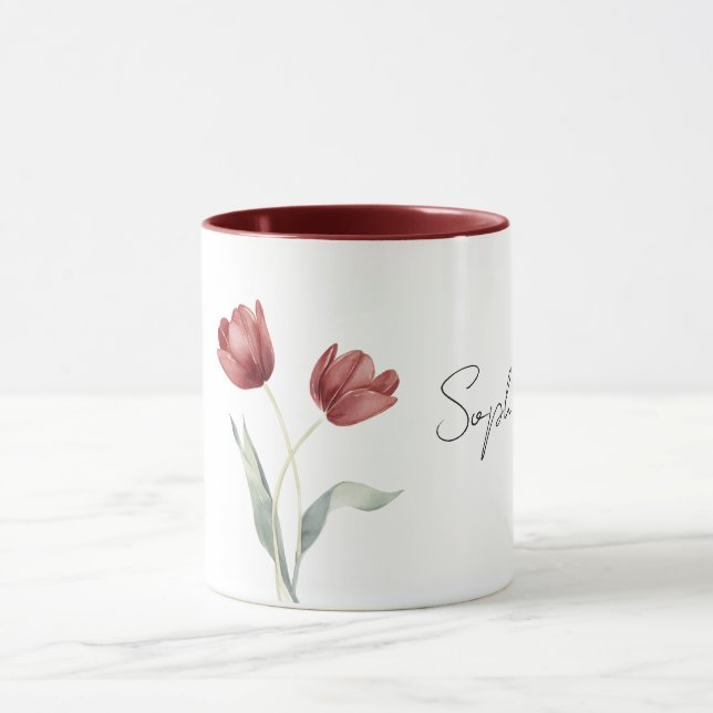 Mug Pretty Red Tulip Flowers (Centre)