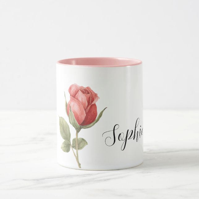 Mug Pretty Romantic Red Rose Flower (Centre)