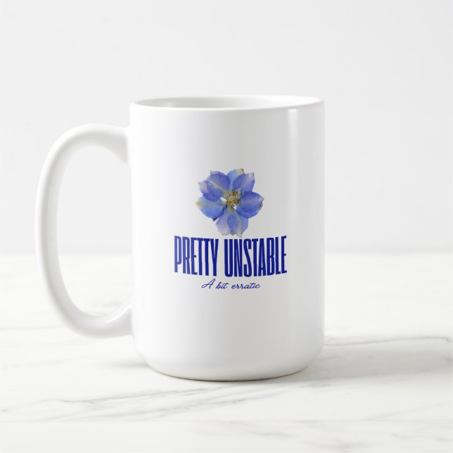 Mug Pretty Unstable: Blue Floral Statement Tee (Gauche)