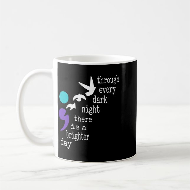 Mug Prévention de la conscience du cadeau point-virgul (Gauche)