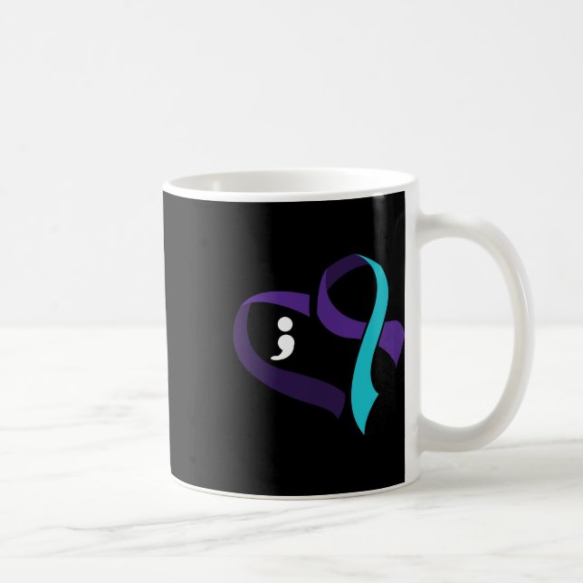 Mug Prévention du suicide Coeur Semicolon Santé mental (Droite)