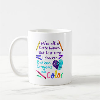 Mug Prévention du suicide Crayons cassés Couleur encor