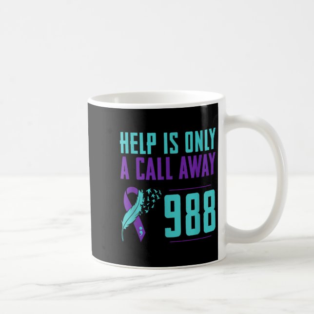 Mug Prévention Du Suicide Lifeline 988 L'Aide N'Est Qu (Droite)