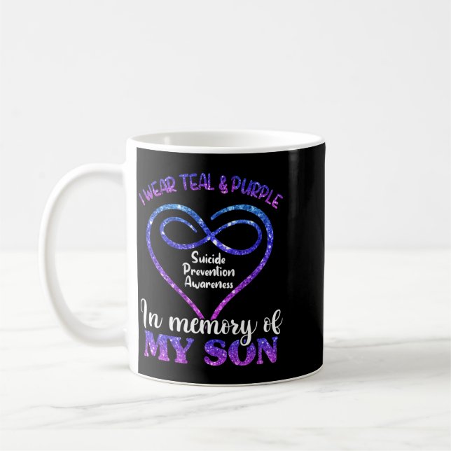 Mug Prévention du suicide masculin sarcelle violet en  (Gauche)
