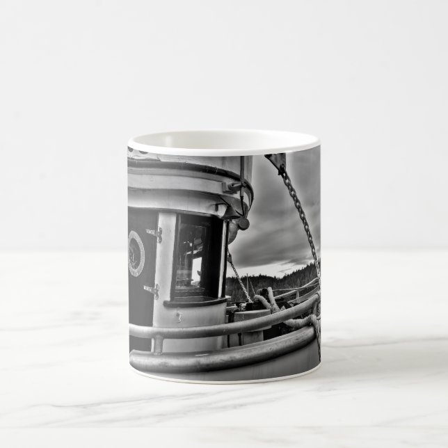 Mug Prévision de bateau de pêche b-w (Centre)