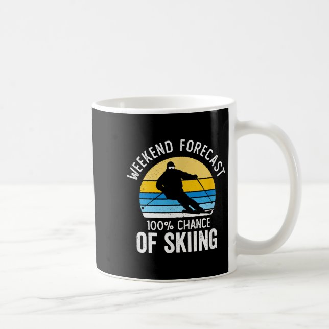 Mug Prévisions de week-end 100% de chances de ski Vint (Droite)